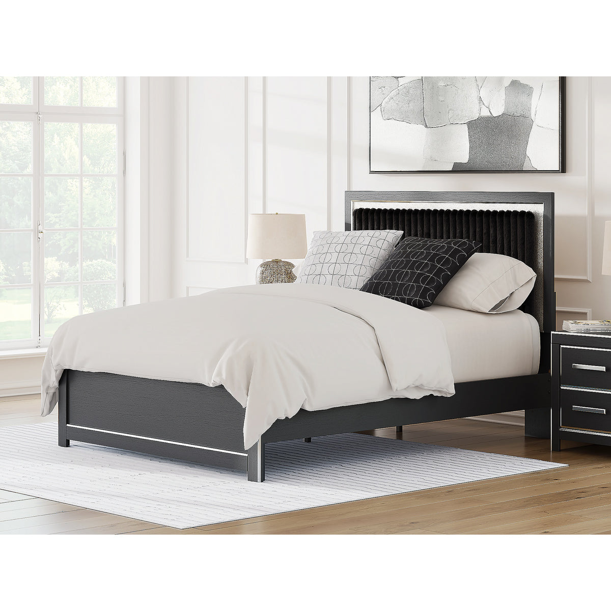 Zuraleus Queen Upholstered Bed, Dresser, Mirror and Nightstand (PCB3380-SI) - Image 24