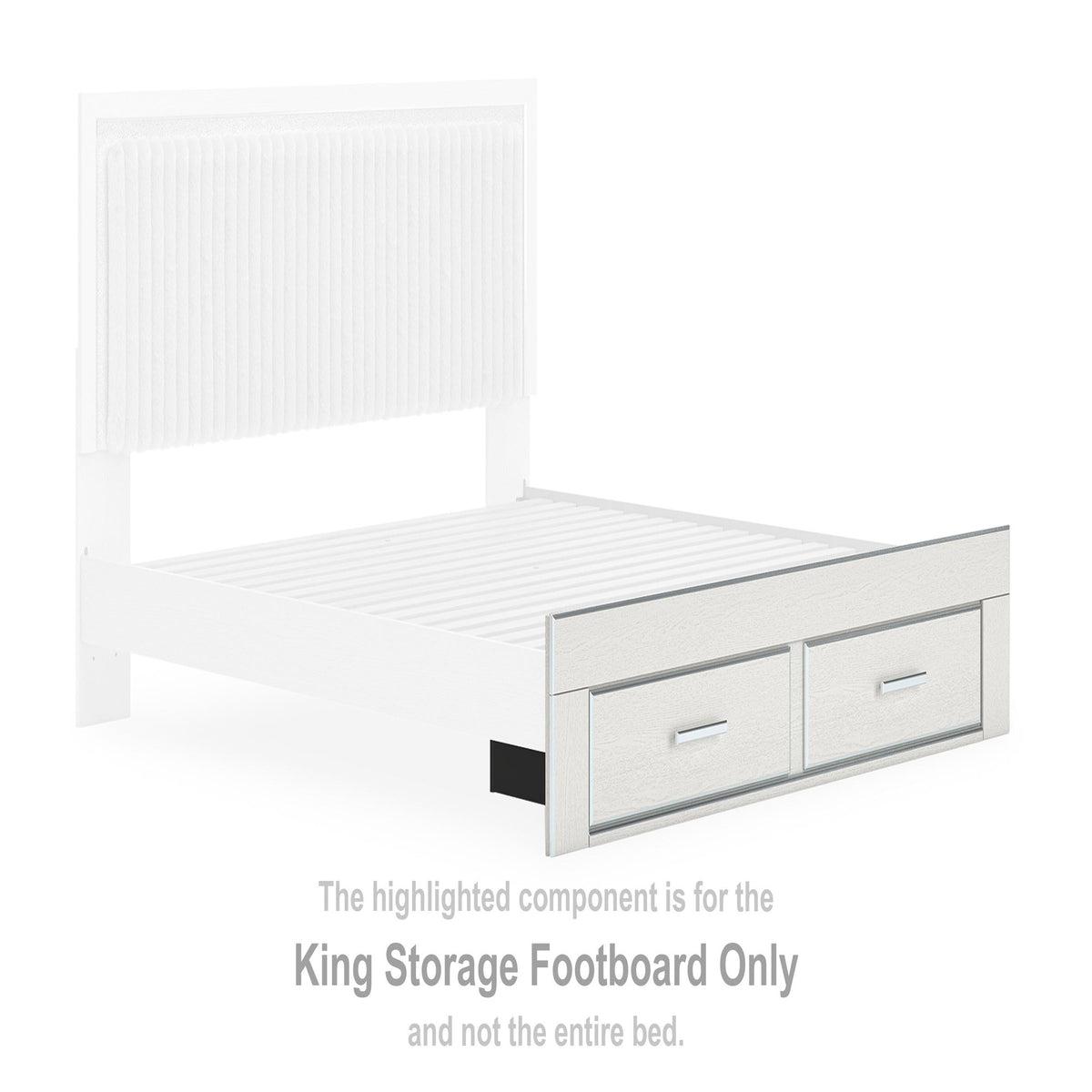 Zuraleus King/California King Upholstered Headboard/Footboard/Roll Slats (PCB3381-SI) - Image 37
