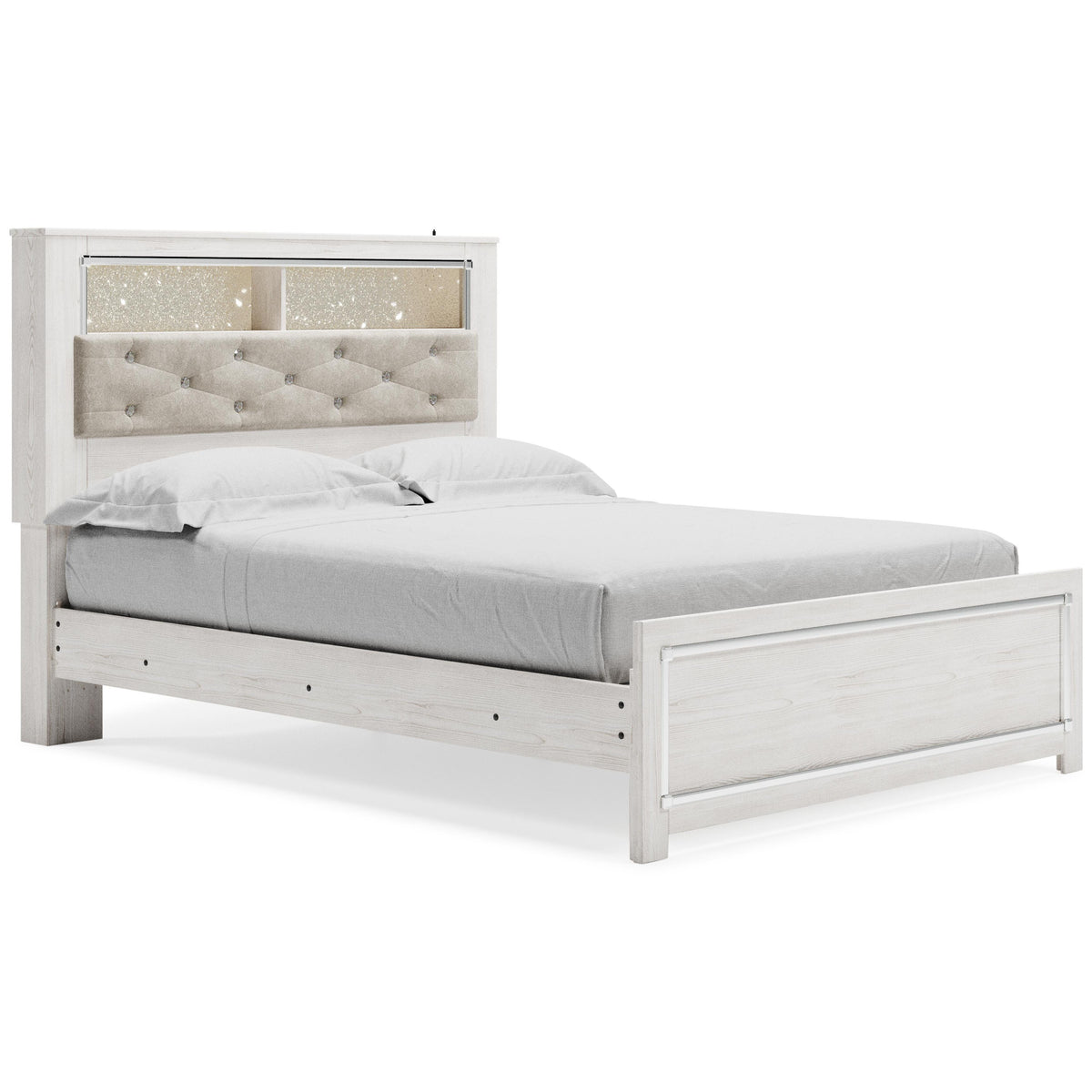 Altyra Panel Bookcase Bed, Dresser and Mirror - White  (B2640-SI) - Image 4