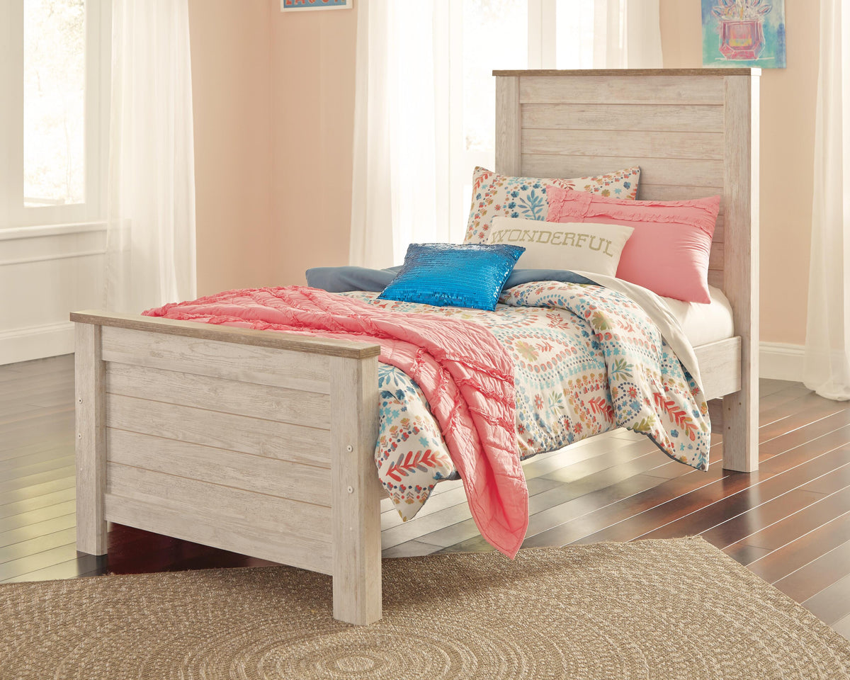 Willowton Panel Bed (Youth) - Whitewash  (B267-SI) - Image 3