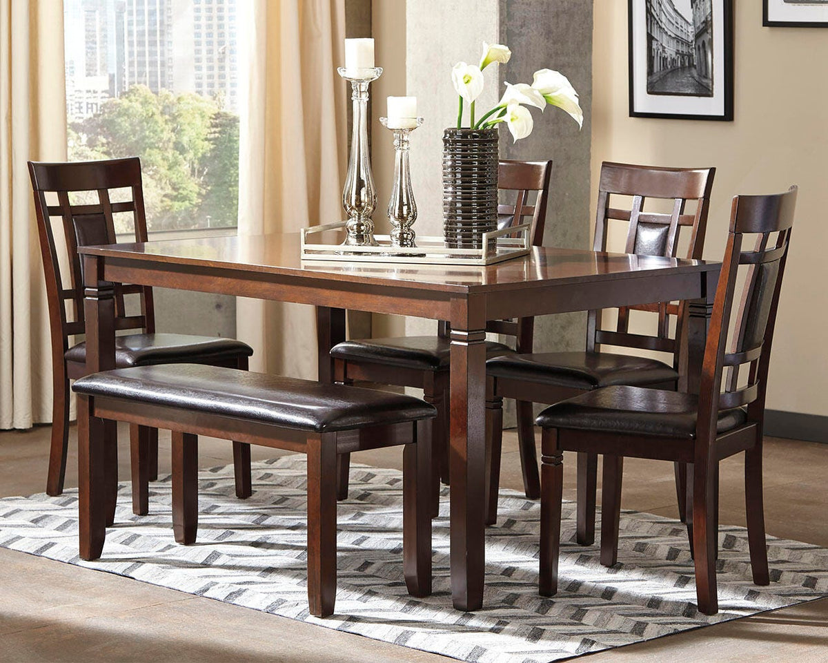 Bennox Dining Table and Chairs with Bench (Set of 6) (D384-SI) - Image 2