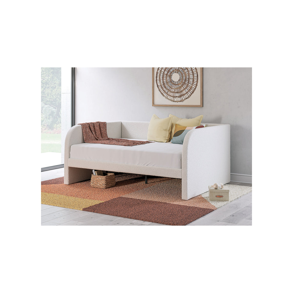 Arloster Full Upholstered Day Bed, Dresser and Mirror (PCB1566-SI) - Image 16