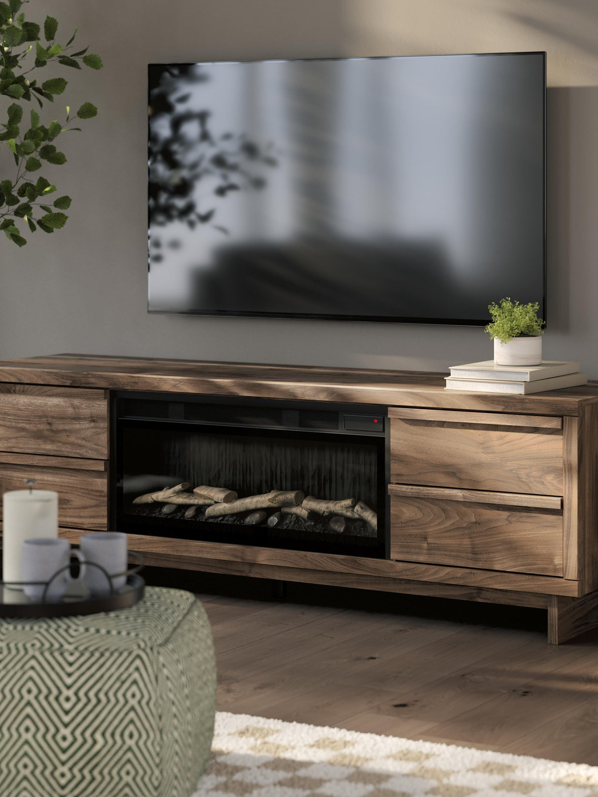 Zadilyn 72 TV Stand with Electric Fireplace (W3367-SI) - Image 8