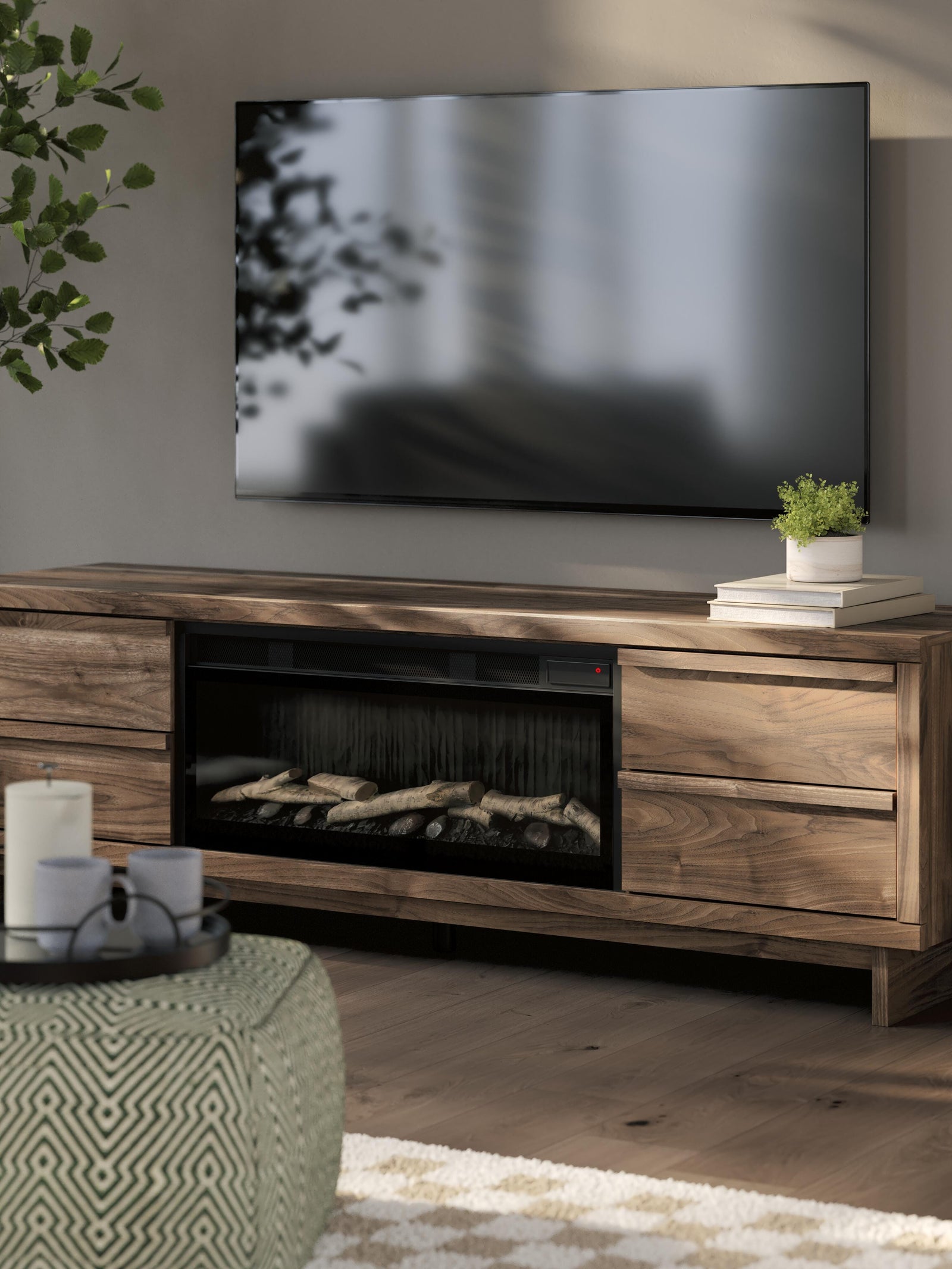 Zadilyn 72 TV Stand with Electric Fireplace (W3367-SI) - Image 8