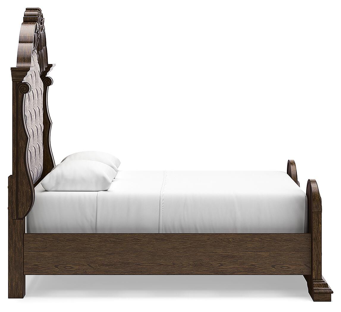 Maylee Upholstered Bed, Dresser, Chest and Nightstand - Dark Brown  (B947-SI) - Image 14