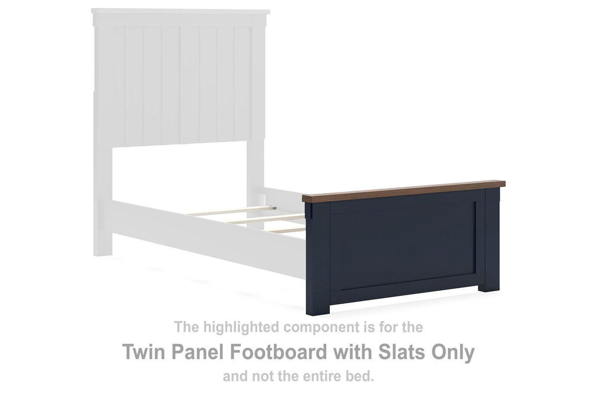 Landocken Panel Footboard with Slats - Brown/Blue  (B414-SI) - Image 2