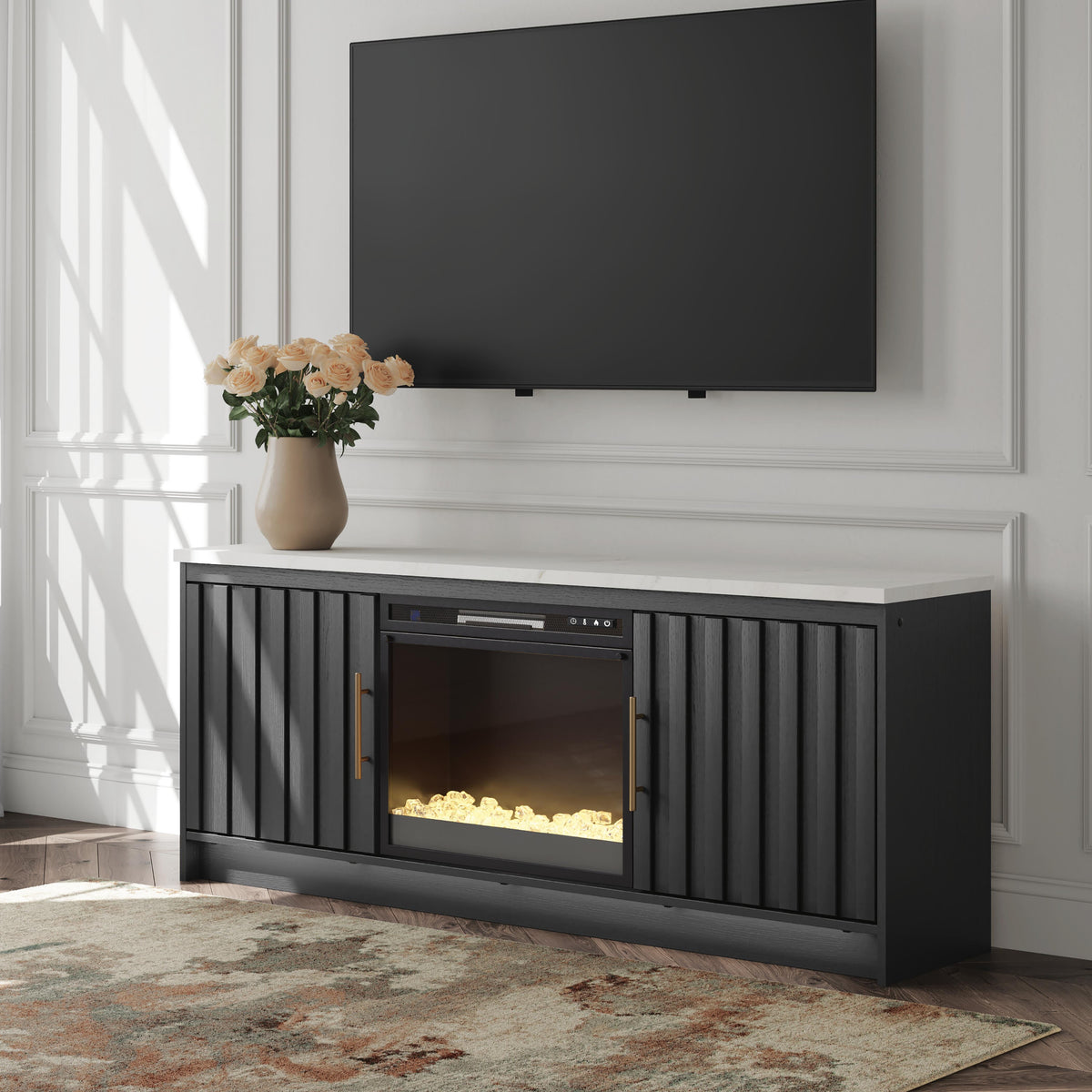 Cadmori 63 TV Stand with Electric Fireplace (W2616-SI) - Image 4