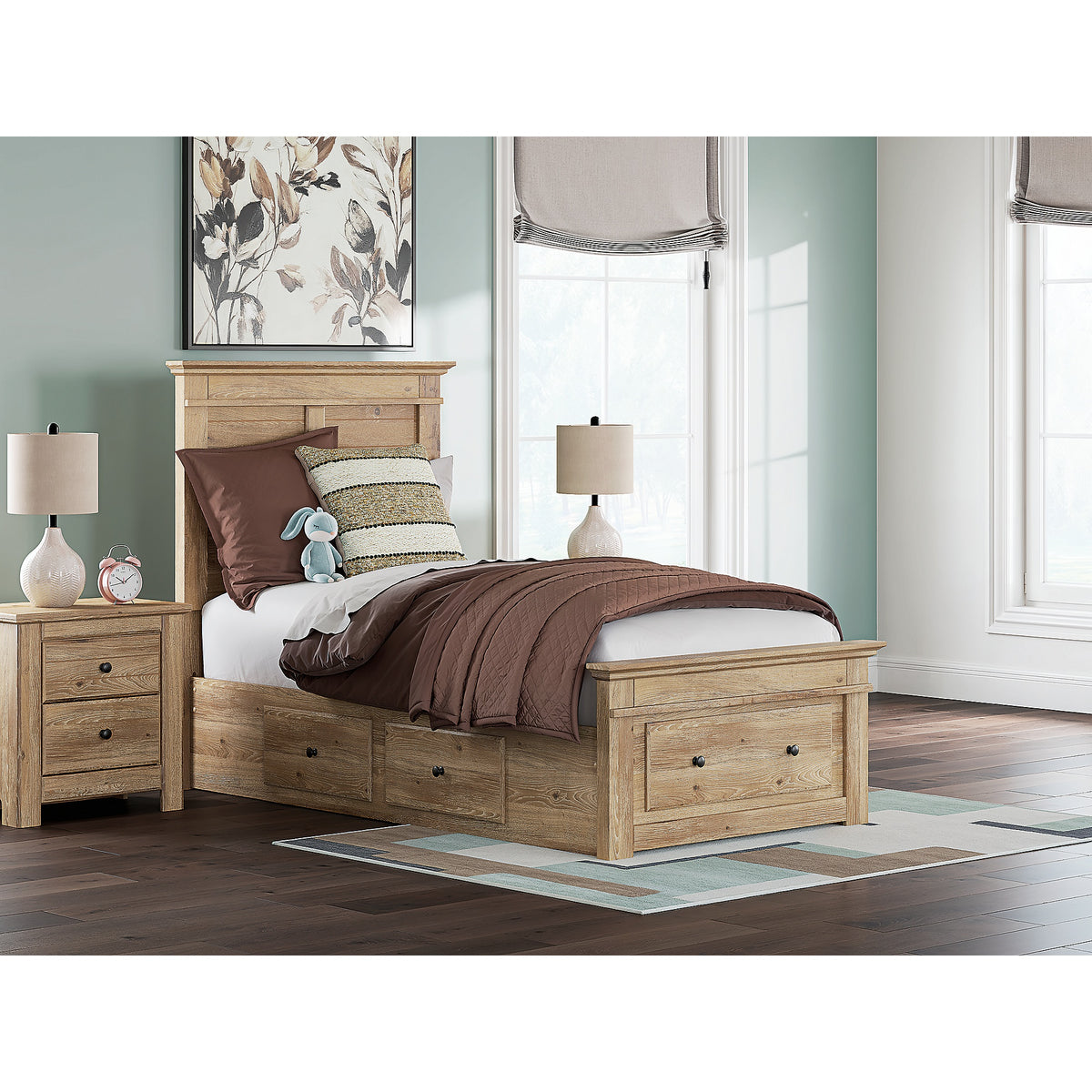 Makidern Twin Panel Storage Bed (PCB1170-SI) - Image 2