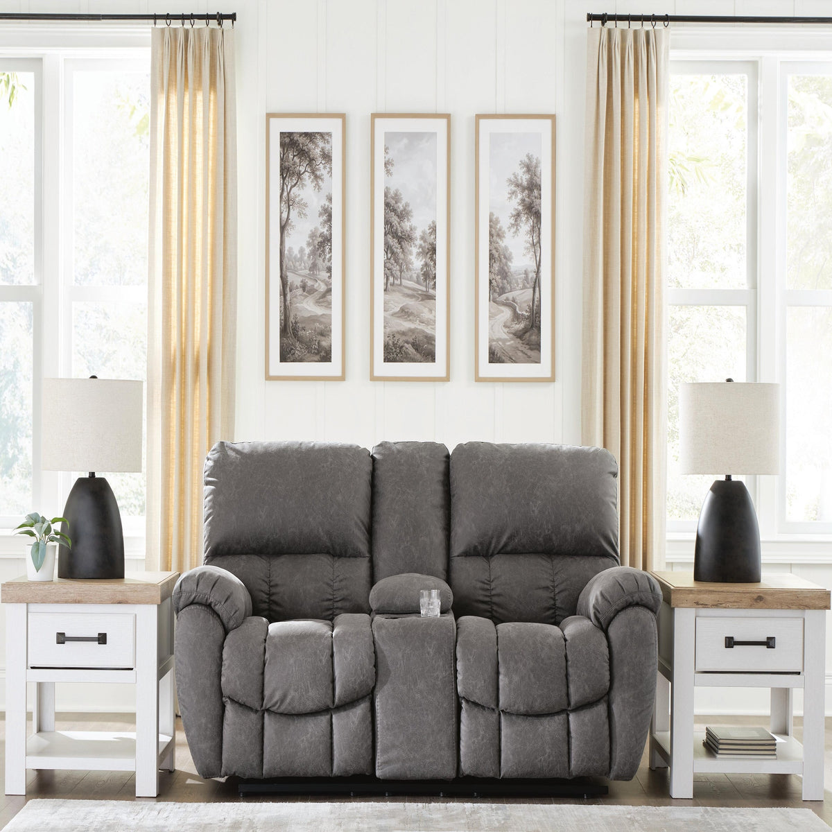 Bakerstein Power Reclining Loveseat with Console (PC12503-SI) - Image 2