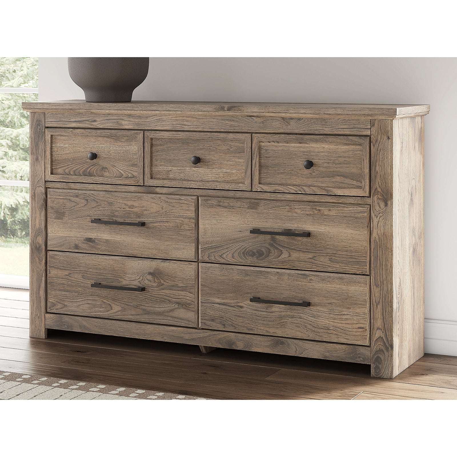 Rusticott Queen Panel Bed, Dresser and Nightstand (PCB2260-SI) - Image 24