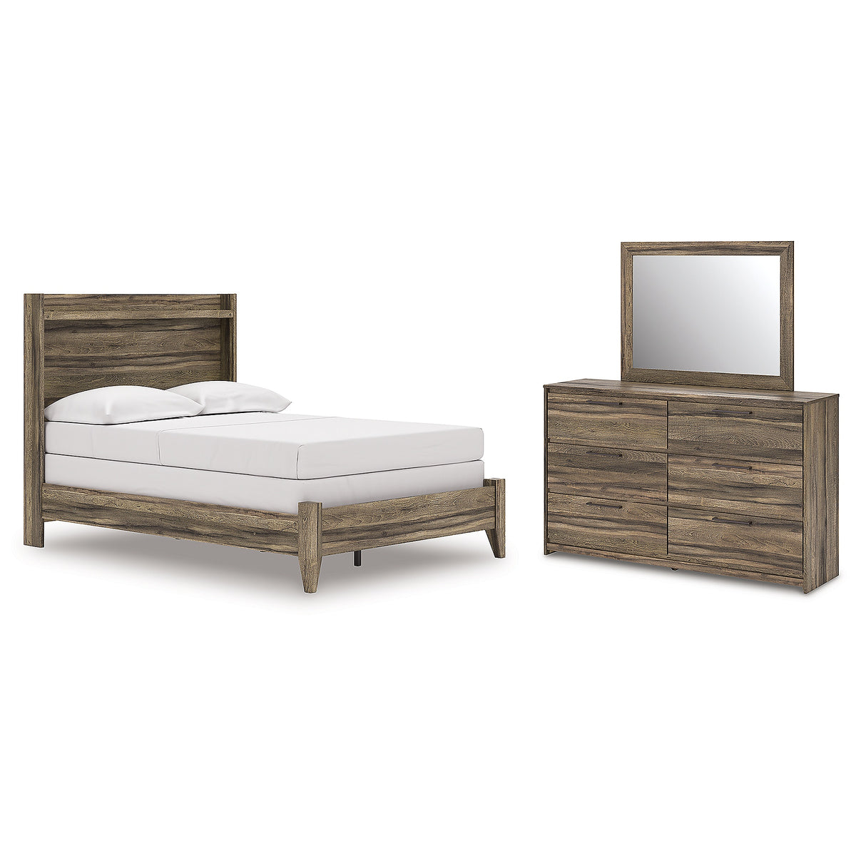 Elbrim Full Panel Bed, Dresser and Mirror (PCB2005-SI)