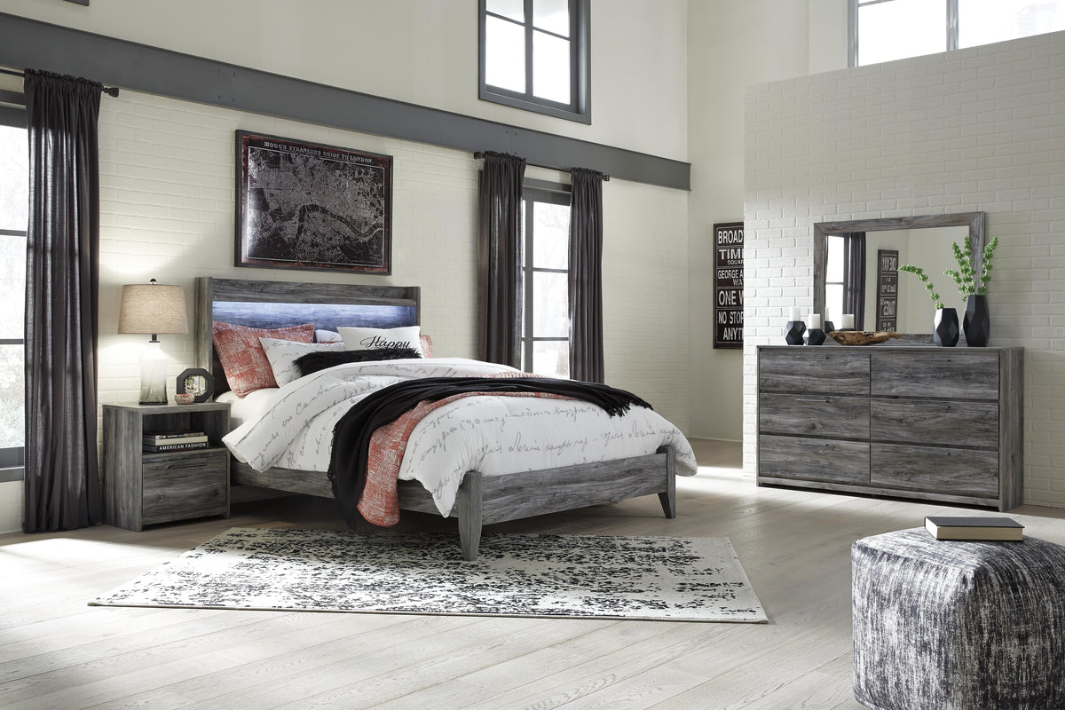 Baystorm Panel Bed, Dresser, Mirror and Nightstand - Gray  (B221-SI) - Image 8