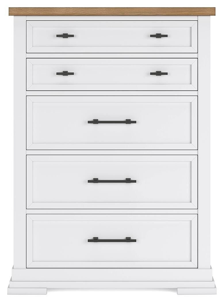 Ashbryn Chest of Drawers - White/Natural  (B844-SI)