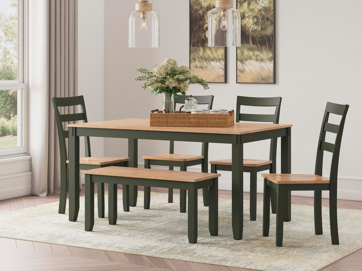 Gesthaven Dining Table with 4 Chairs and Bench (Set of 6) (D401-SI) - Image 4