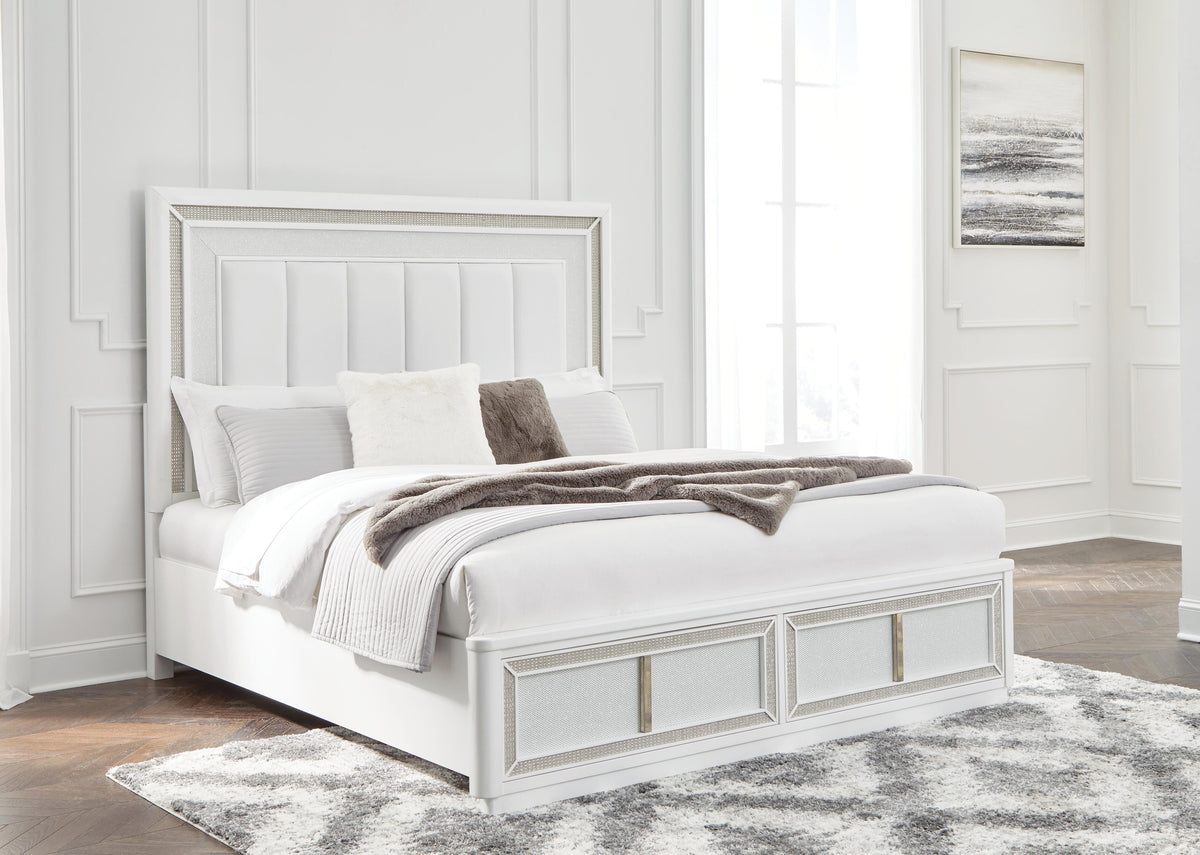 Chalanna Upholstered Storage Bed - White  (B822-SI) - Image 7