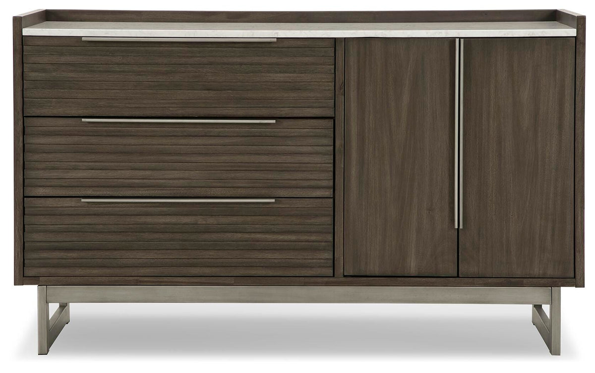 Arkenton Dresser - Grayish Brown/White  (B786-SI)