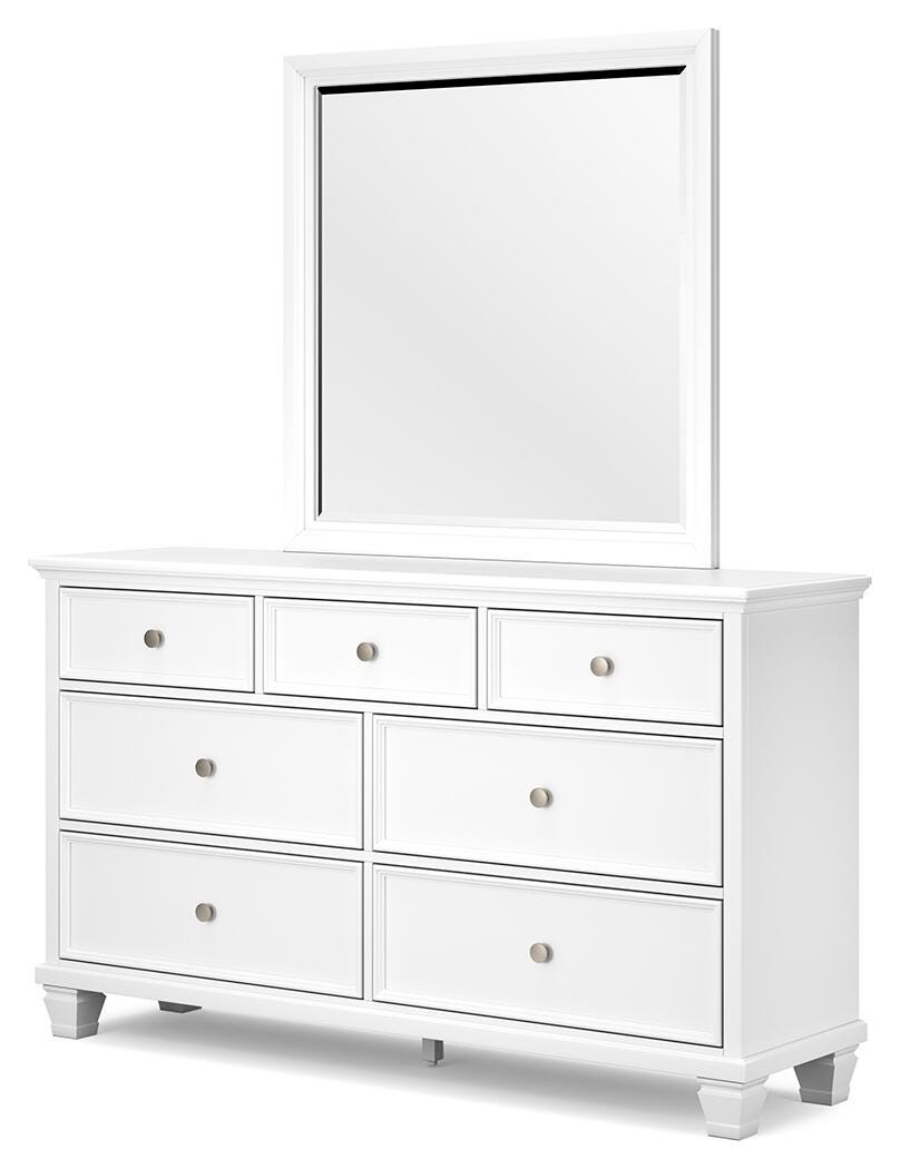 Fortman Panel Bed, Dresser, Mirror, Chest and Nightstand - White  (B680-SI) - Image 8