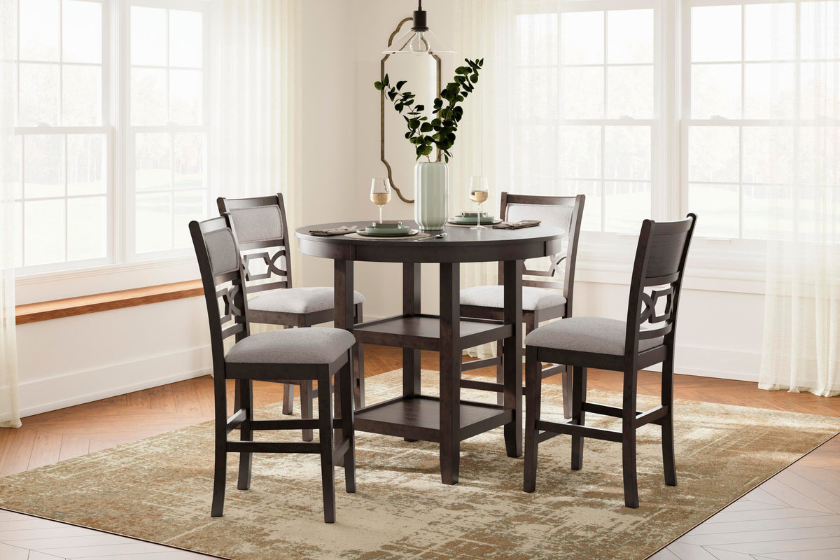 Langwest Counter Height Dining Table and 4 Barstools (Set of 5) (D422-SI) - Image 3