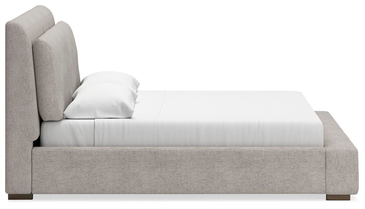 Cabalynn Upholstered Bed, Dresser and Mirror - Light Brown  (B974-SI) - Image 15