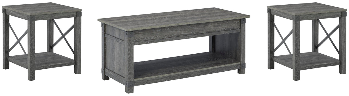 Freedan Coffee Table and 2 End Tables - Grayish Brown  (T175-SI) - Image 2