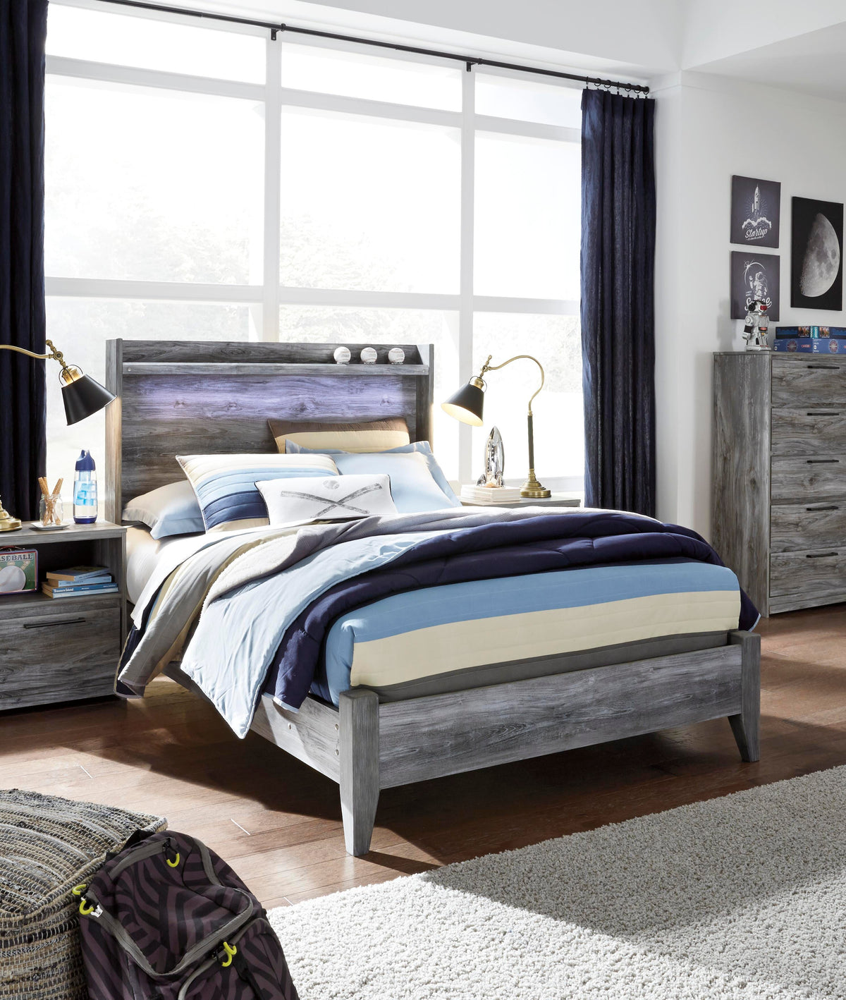 Baystorm Panel Bed and Chest - Gray  (B221-SI) - Image 6