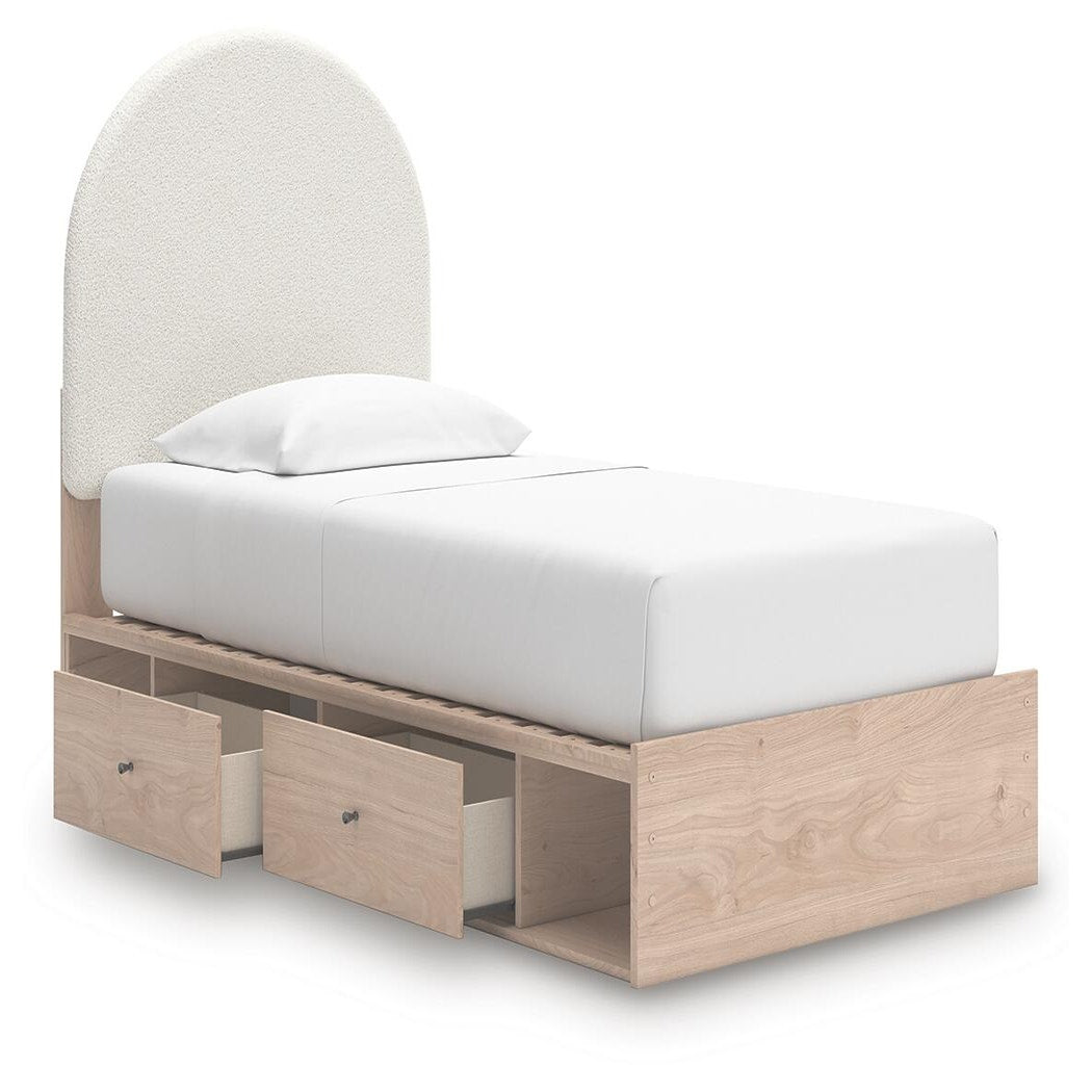 Arloster Twin Upholstered Panel Bed with Storage (PCB1566-SI) - Image 4