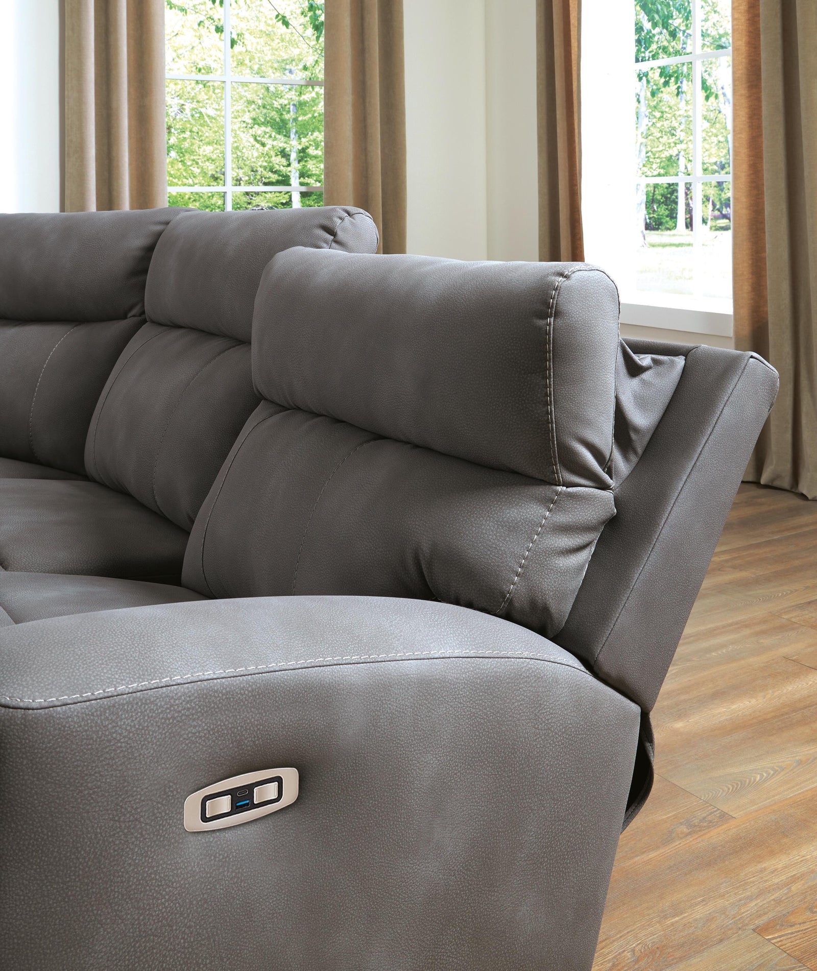 Next-Gen Durapella 2-Piece Power Reclining Sectional Loveseat (61003-SI) - Image 4
