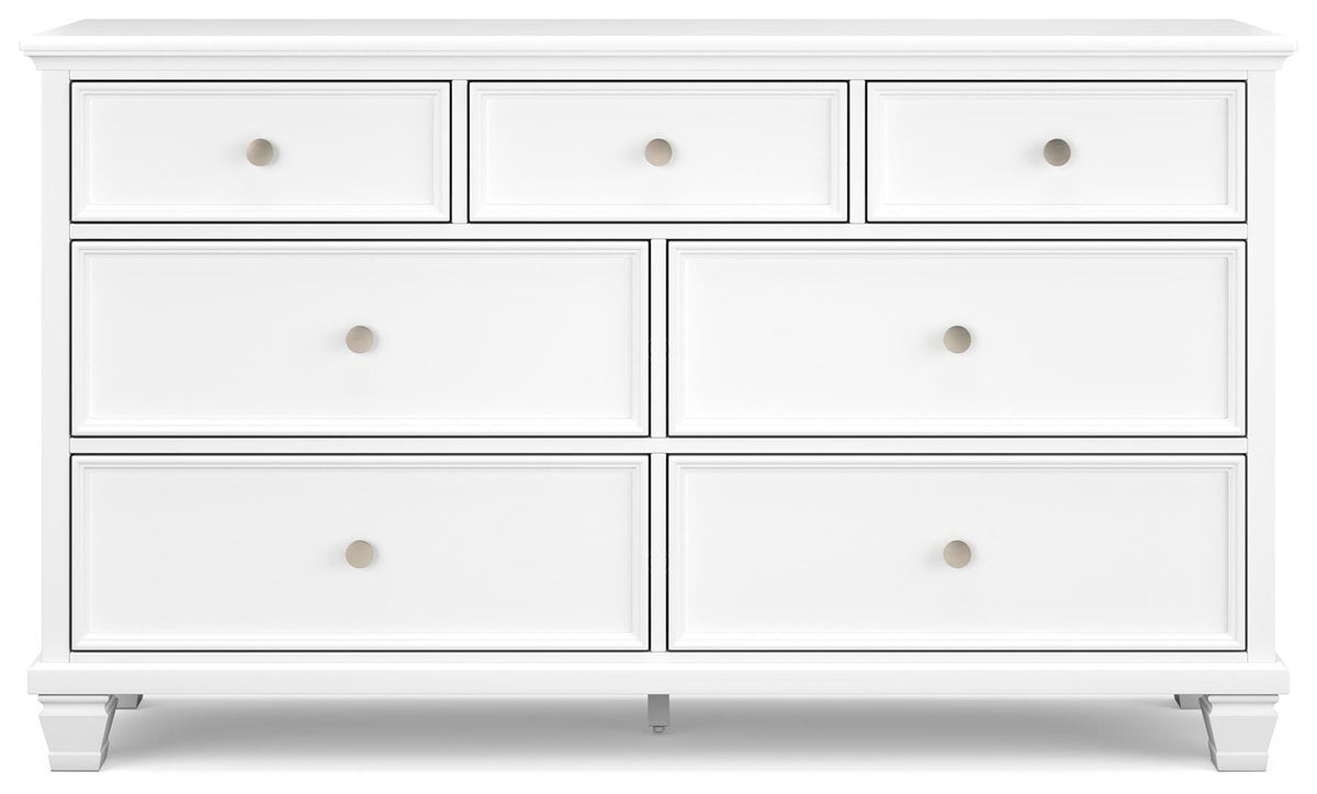 Fortman Panel Bed, Dresser and 2 Nightstands - White  (B680-SI) - Image 2
