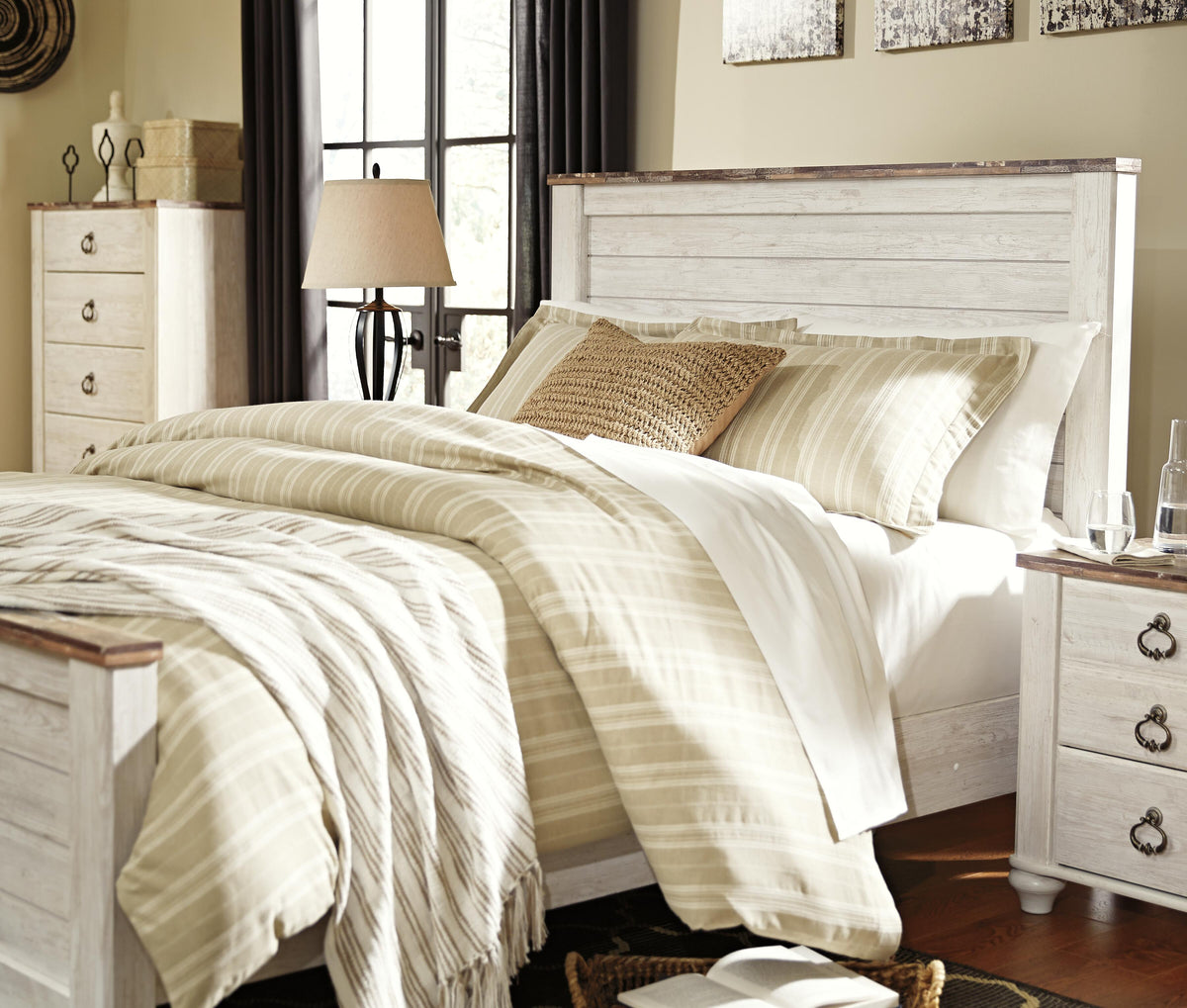 Willowton Panel Headboard - Whitewash  (B267-SI) - Image 6