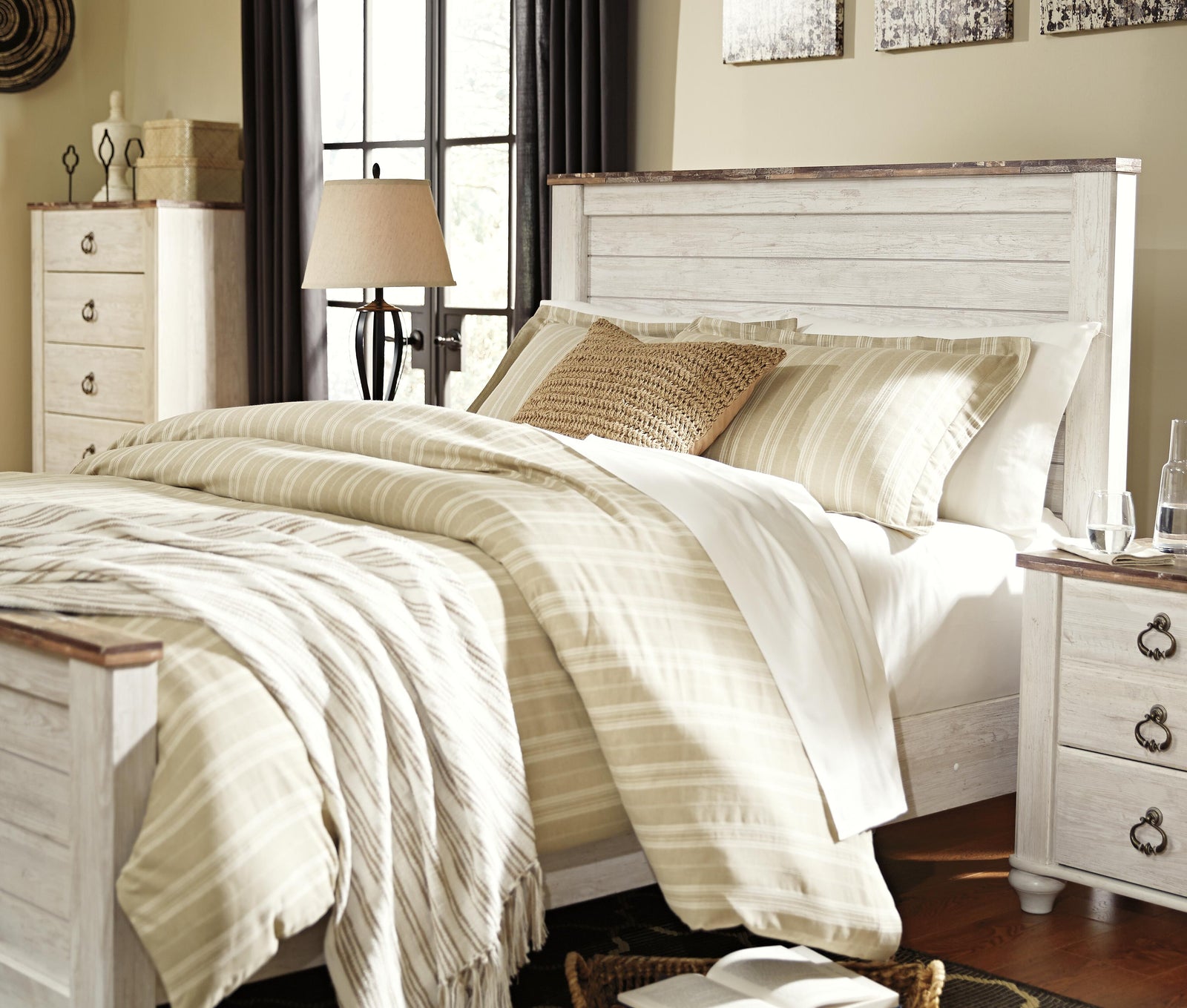 Willowton Panel Headboard - Whitewash  (B267-SI) - Image 6