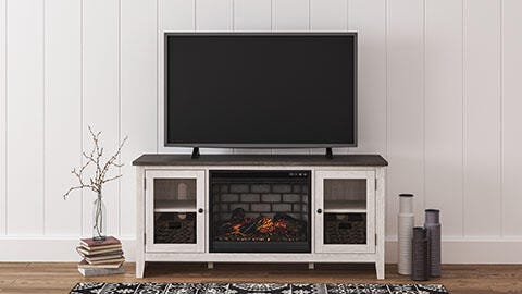 Dorrinson 60 TV Stand with Electric Fireplace (W287-SI) - Image 2