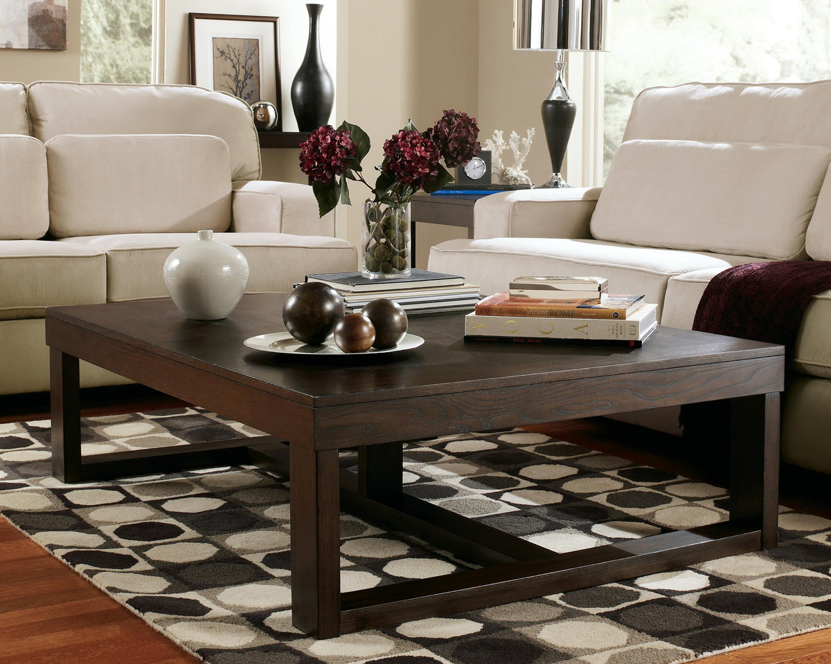 Watson Coffee Table and 2 End Tables - Dark Brown  (T481-SI) - Image 4