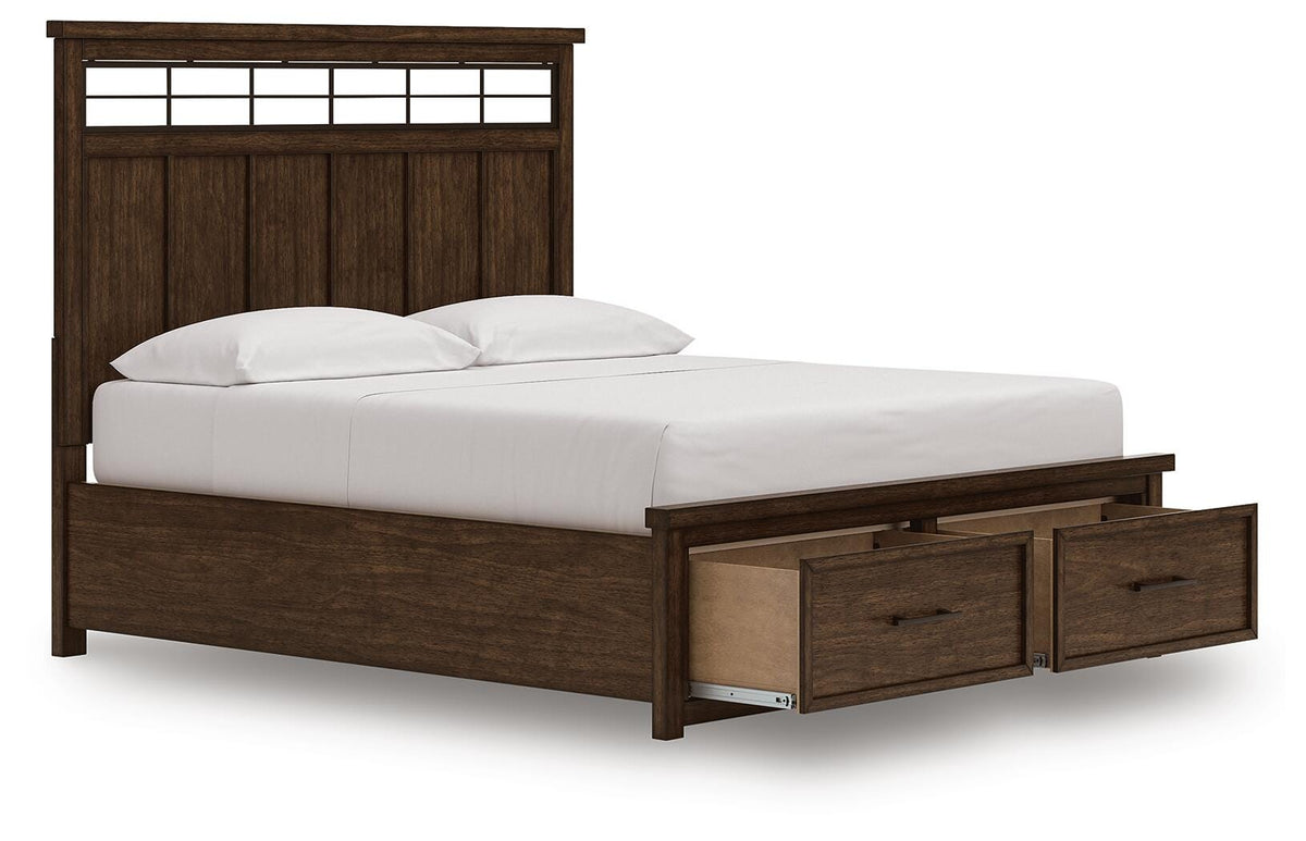 Taffenbrook Panel Storage Bed - Medium Brown  (B849-SI) - Image 3