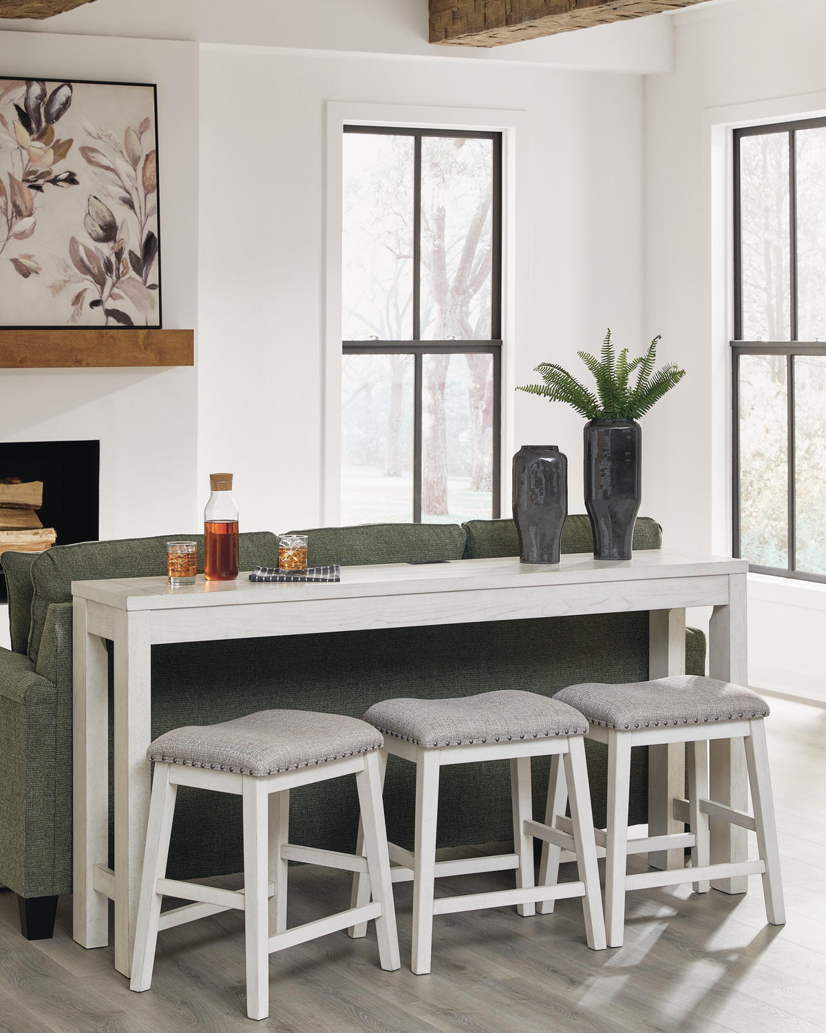 Robbinsdale Counter Height Dining Table and 3 Barstools Set (D642-SI) - Image 10