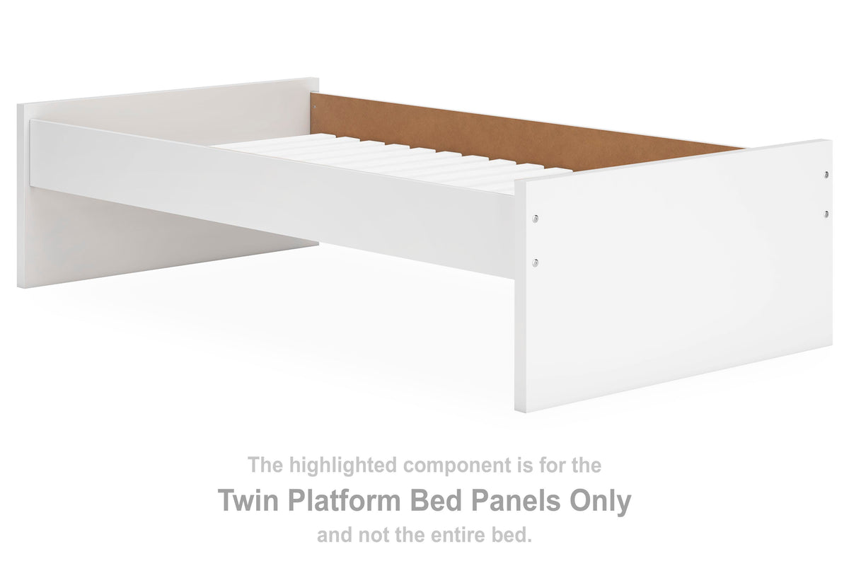 Onita Platform Bed Panels (Youth) - White  (EB9630-SI)