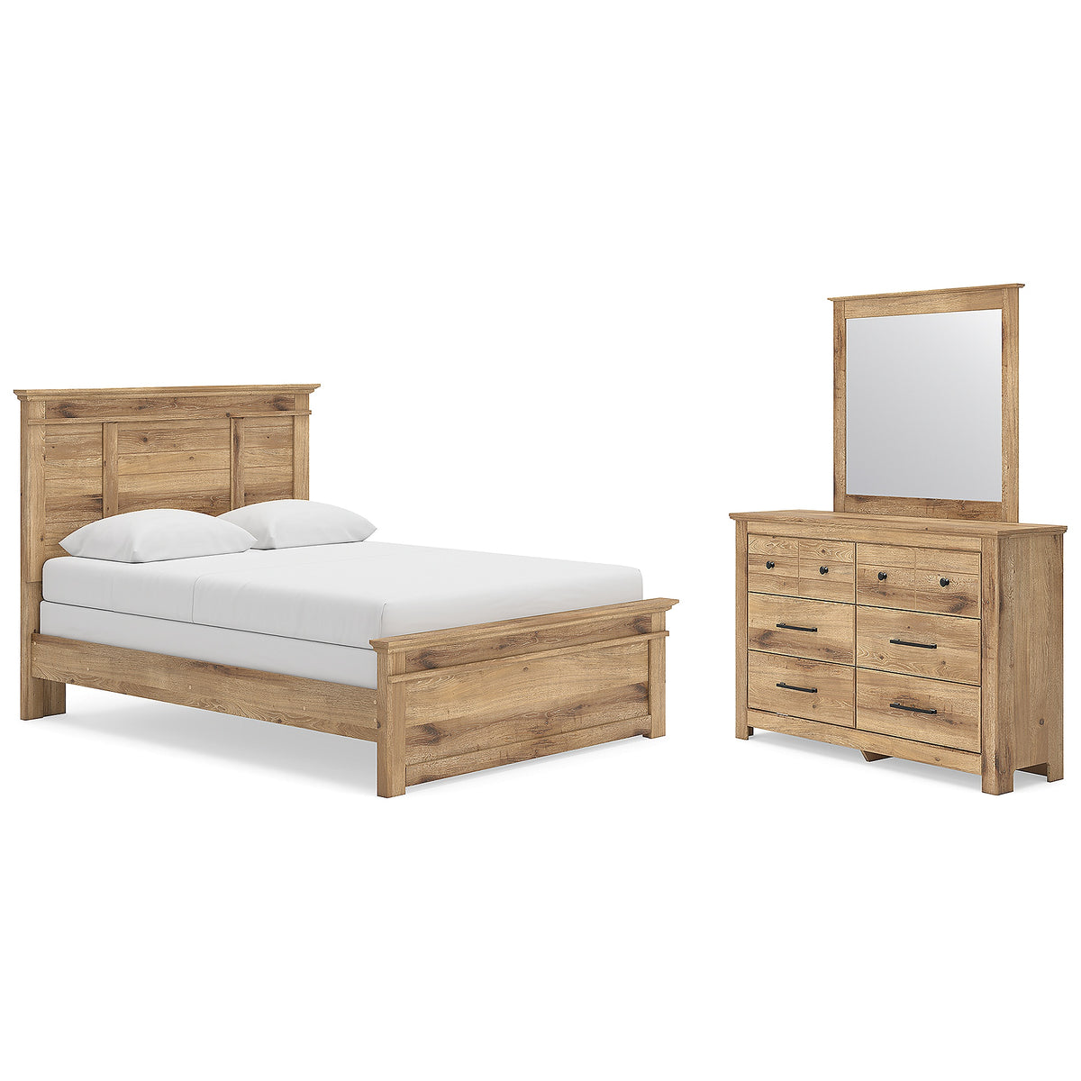 Makidern Queen Panel Bed, Dresser and Mirror (PCB1170-SI)