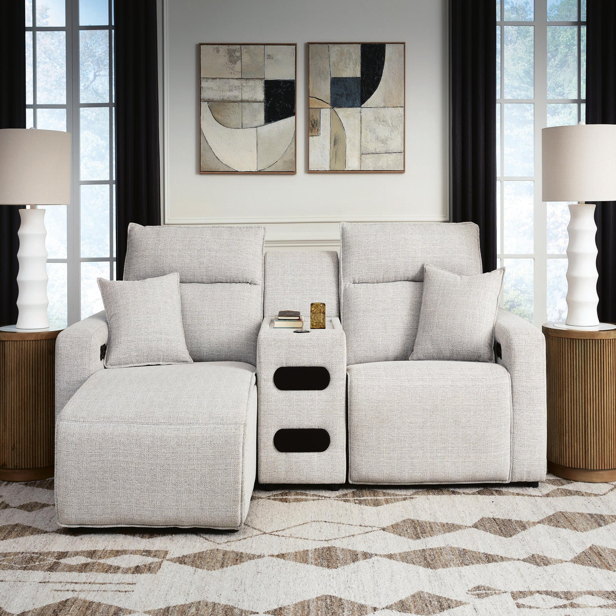 Modmax II 3-Piece Power Reclining Sectional with Chaise and Audio Console (65907-SI)