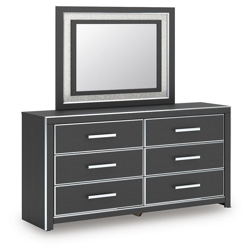 Zuraleus Queen Upholstered Bed, Dresser, Mirror and Nightstand (PCB3380-SI) - Image 3