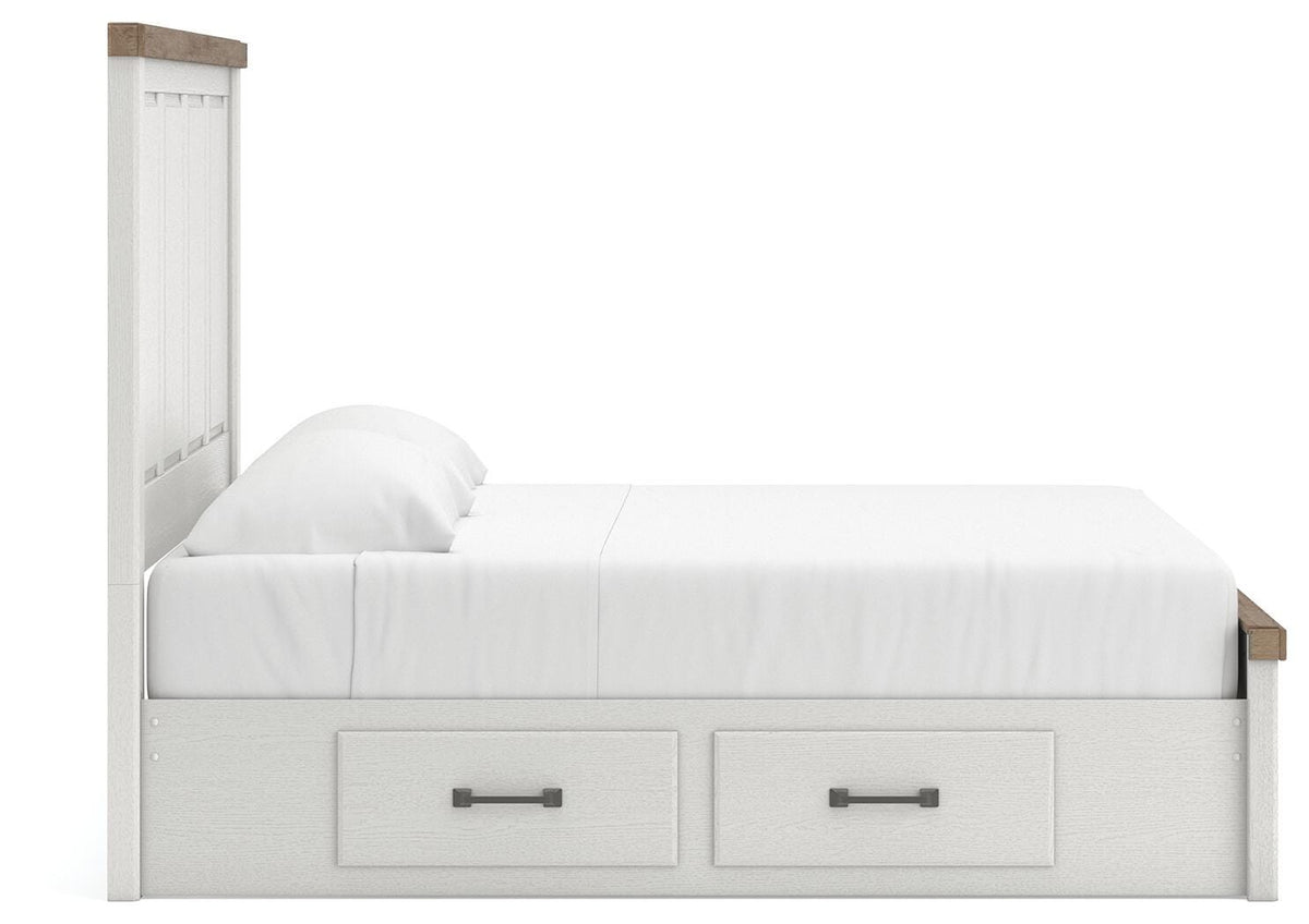Savonport Panel Bed with Storage - White/Brown  (B4615-SI) - Image 5