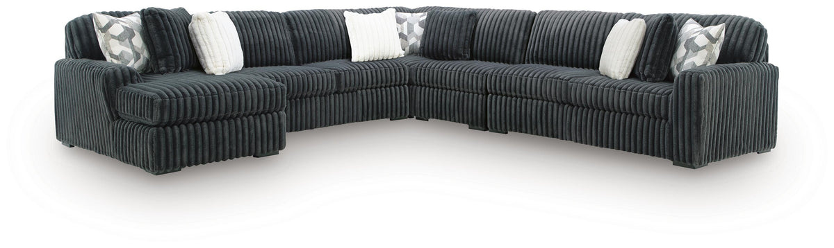 Midnight-Madness 5-Piece Sectional with Chaise (98105-SI)