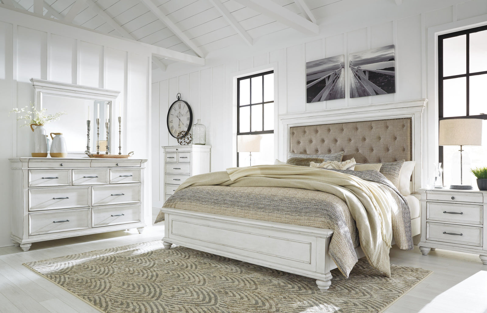 Kanwyn Panel Bed - Whitewash  (B777-SI) - Image 10