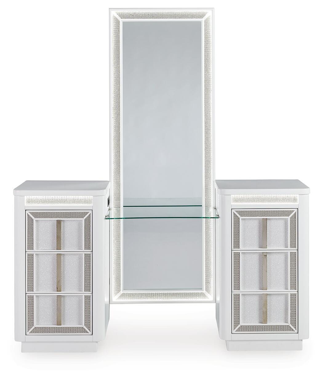 Chalanna Vanity with Mirror (Youth) - White  (B822-SI) - Image 3