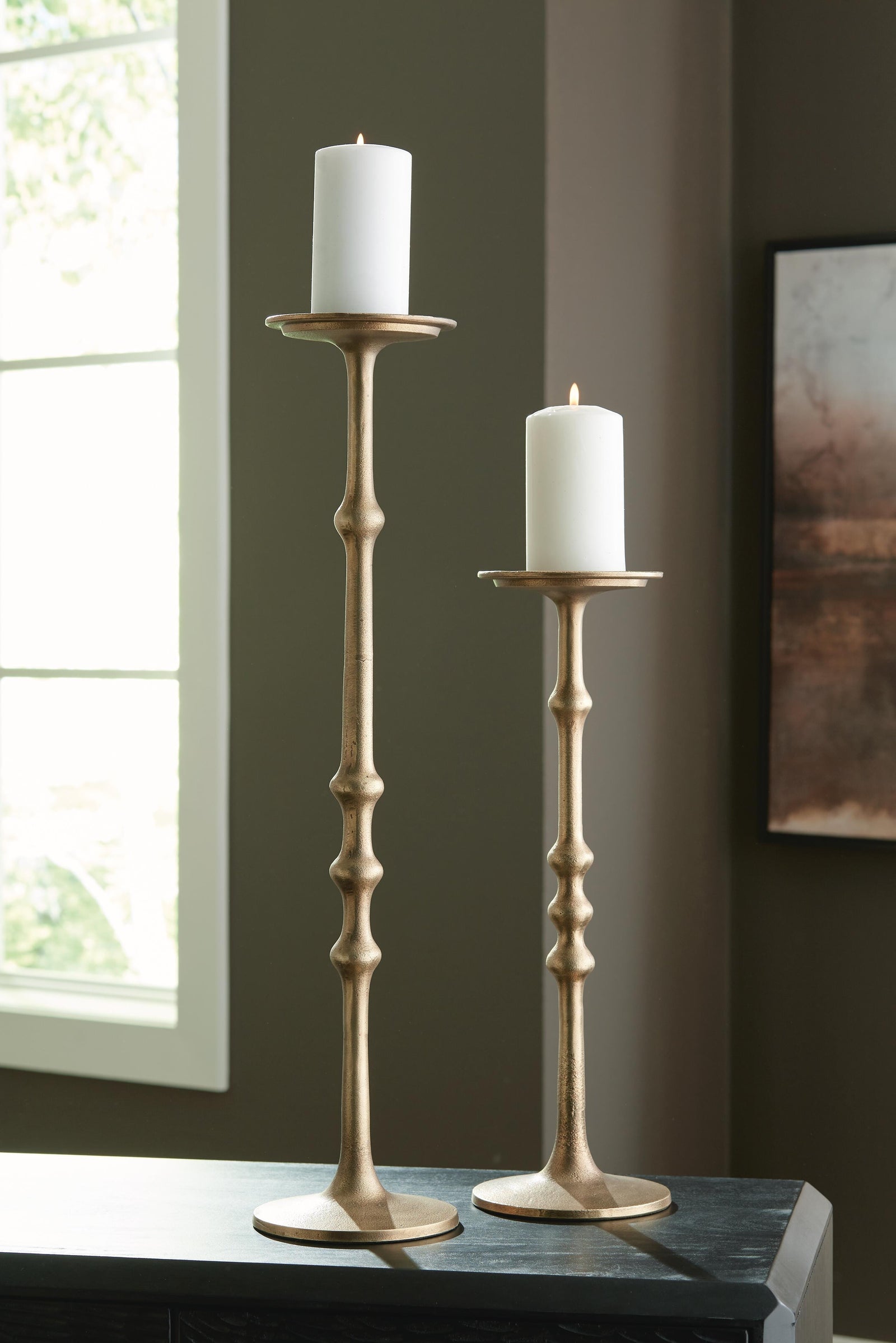 Larwick Candle Holder (Set of 2) (A2000683-SI) - Image 2