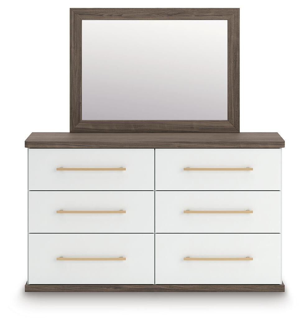 Kendanport King Upholstered Bed, Dresser and Mirror (PCB1108-SI) - Image 2