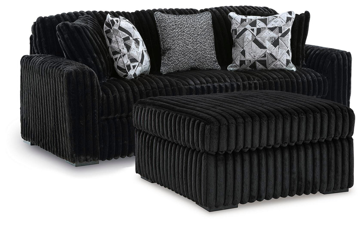 Midnight-Madness Sofa and Oversized Ottoman (98103-SI)