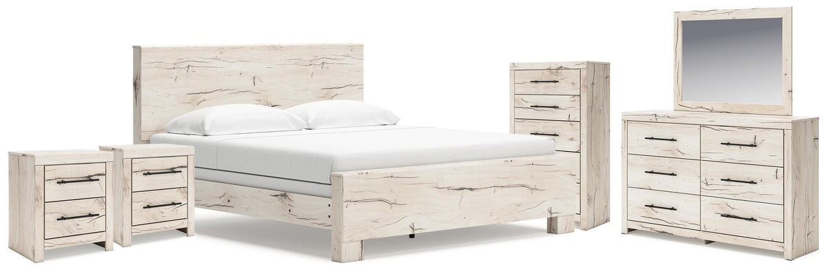Lawroy Panel Bed, Dresser, Mirror, Chest and Nightstand - Light Natural  (B2310-SI)