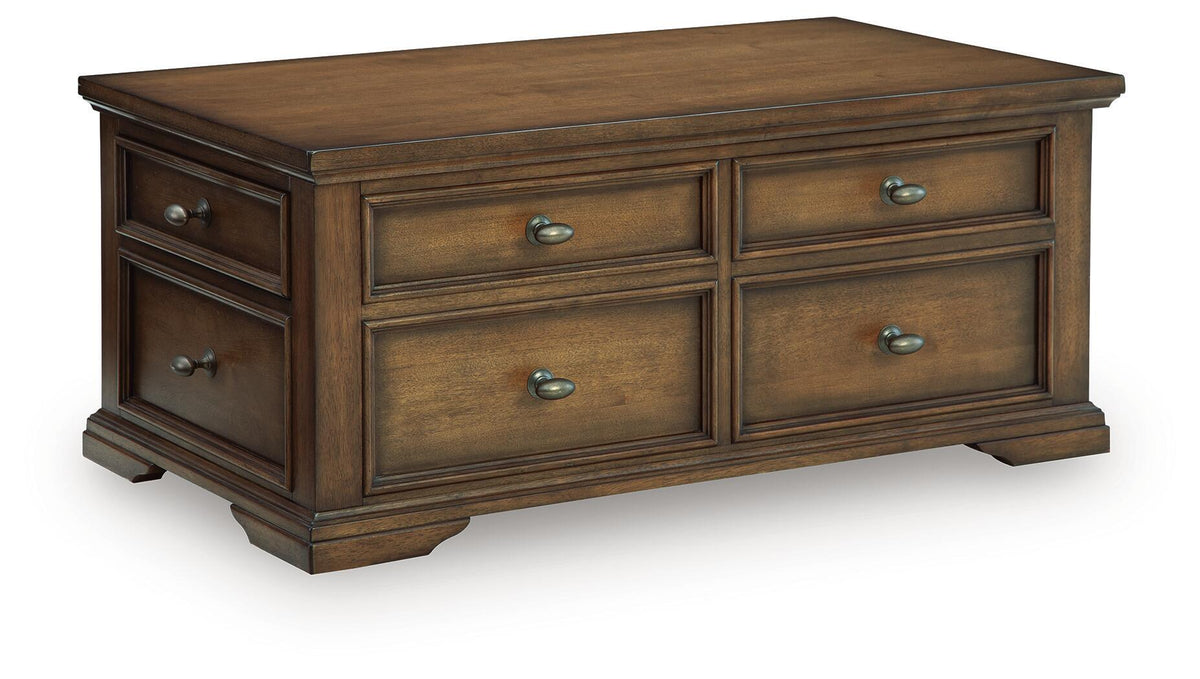 Channley Lift-Top Coffee Table - Brown  (T649-SI)