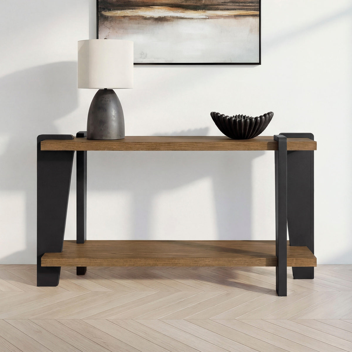 Weathermore Sofa Table - Brown/Black  (T531-SI) - Image 4
