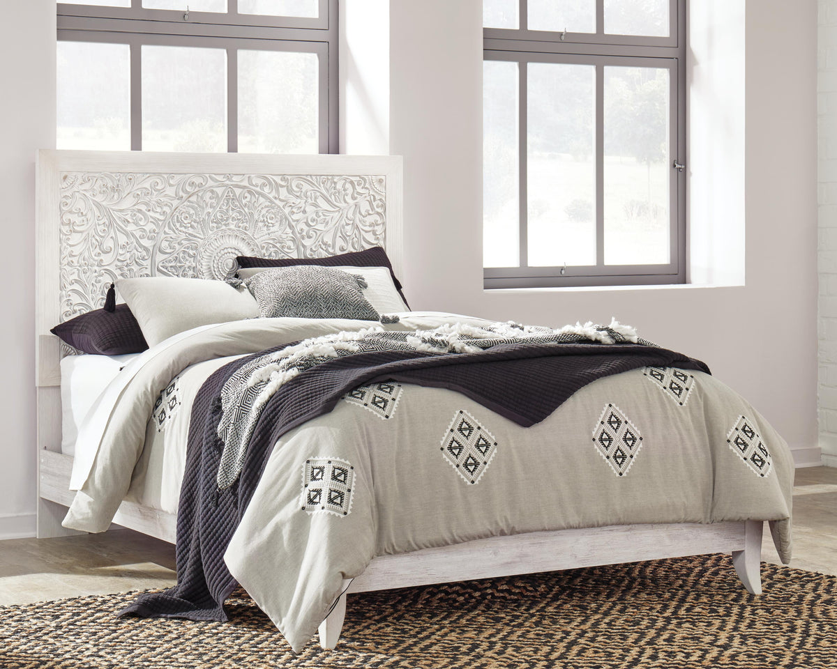 Paxberry Panel Bed - Whitewash  (B181-SI) - Image 2