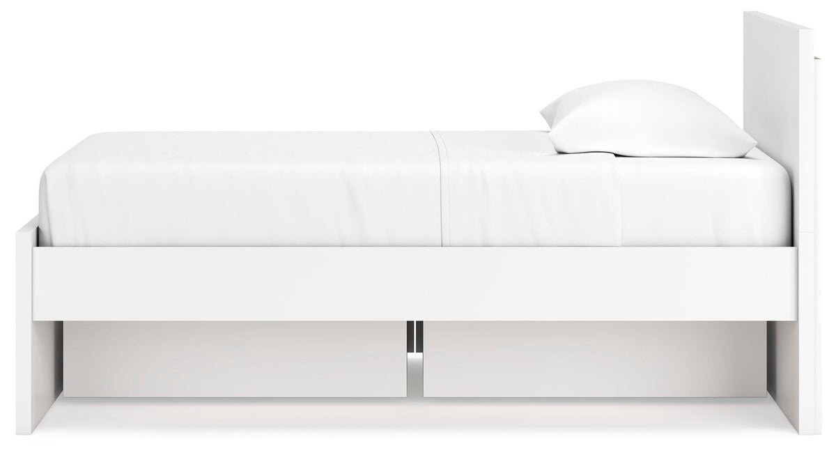 Onita Panel Platform Bed with 1 Side Storage (Youth) - White  (EB9630-SI) - Image 7